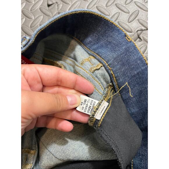 SPANX Jeans Womens XS Blue Pintuck Flare Raw Indigo Pull On Stretch Wide Leg - Picture 4 of 8